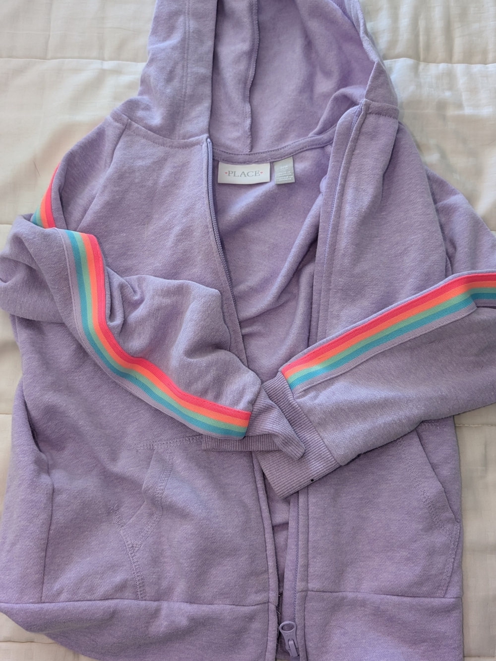 The Children's Place - Kids Lighr Purple Zip Hoodie With Arm Accents